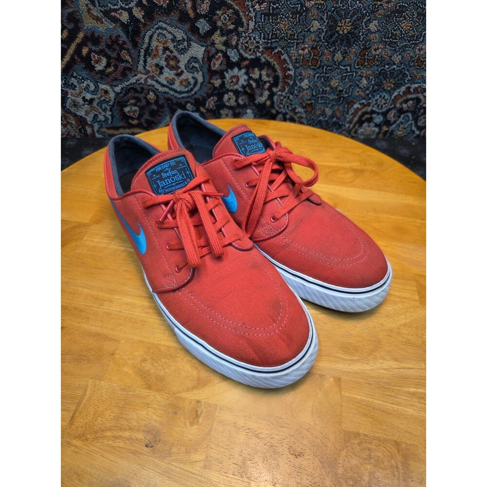 Nike SB Zoom Stefan Janoski Canvas Red Blue 615957-640 Mens 11.5 Skate Shoes